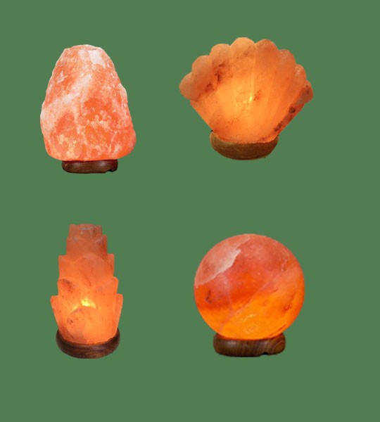 Himalayan Salt Lamps 1 Mini + 1 Seashell + 1 Flower + 1 Sphere